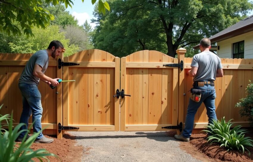 how to build a double fence gate