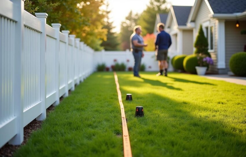 how far does a fence have to be from property line