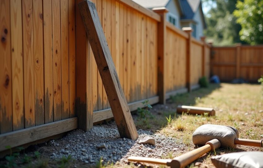 how to fix a leaning privacy fence