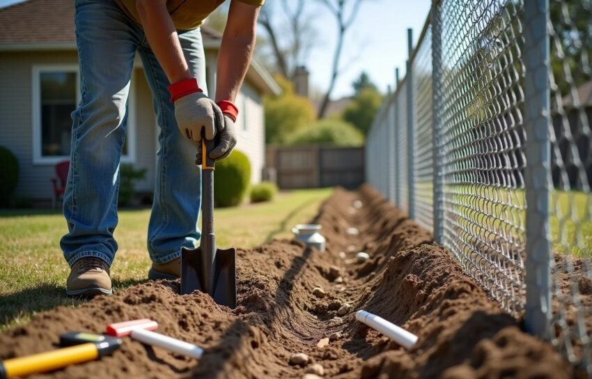 how to install chain link fence without concrete