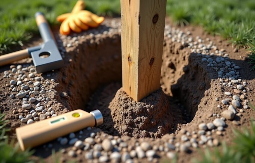 how to set a fence post without concrete